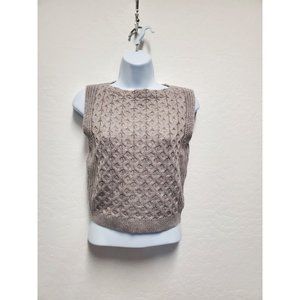 EVIDNT LOS ANGELES Women Gray Pullover Crochet Sweater Small New with Tag